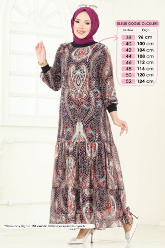 moda selvim Dress 6071UZ662 Lilac - Thumbnail