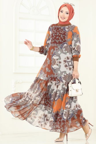 U.Z. - Dress 6071UZ662 Pattern 1 Orange