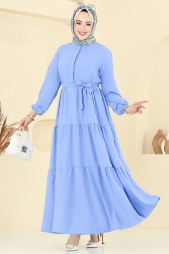moda selvim Dress 6094TEG847 Baby Blue - Thumbnail