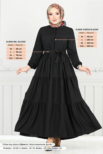 moda selvim Dress 6094TGE913-M Black - Thumbnail
