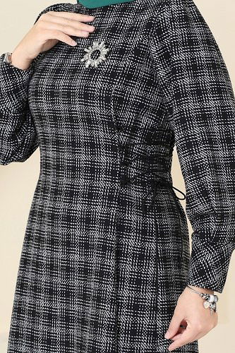 moda selvim Dress 6129BSK463 Black - Thumbnail