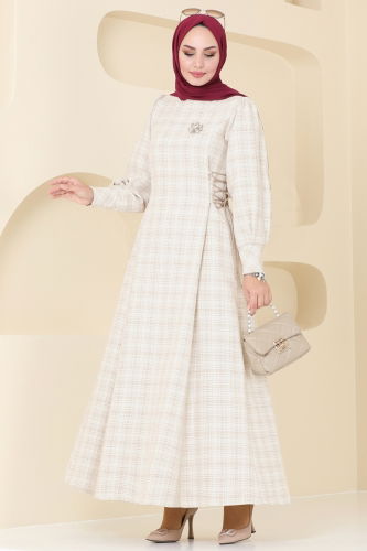 B.İ.S.S.K. - Dress 6129BSK463 Stone