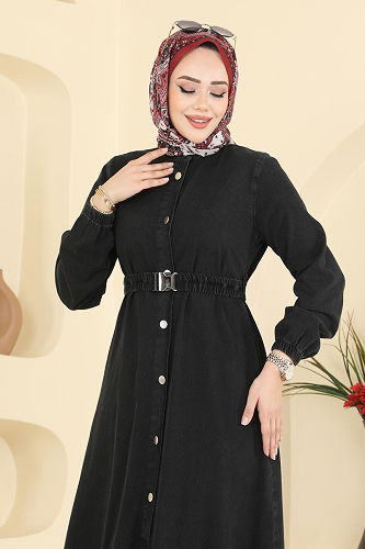 moda selvim Dress 6135ORG1169 Black - Thumbnail