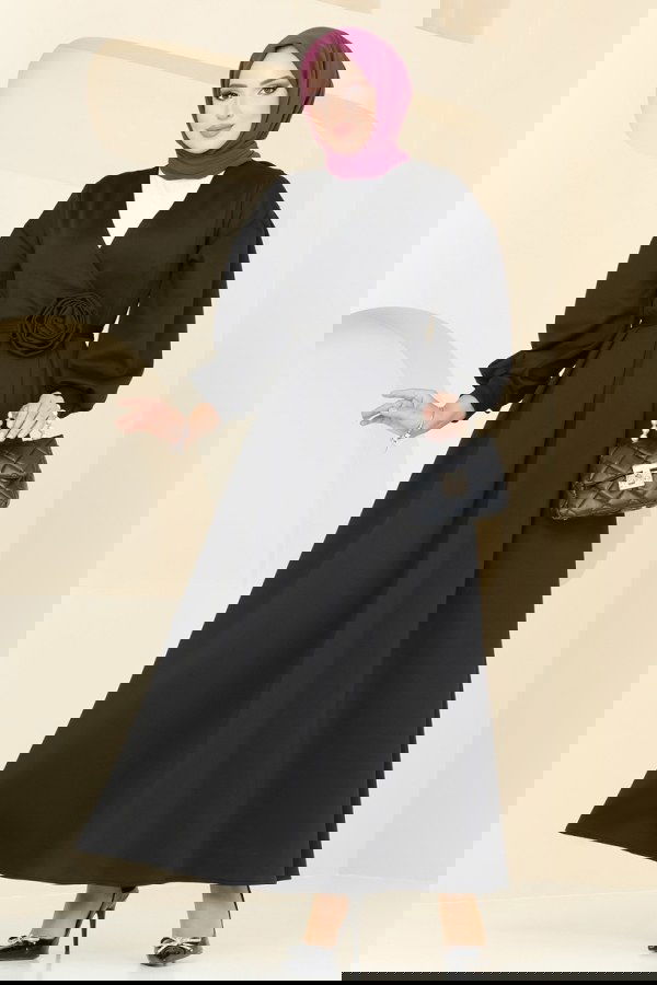 Modaselvim خصم صافٍ20%+20% في سلة التسوق الفستان أسود 6147BSK463