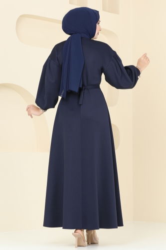 moda selvim Dress 6147BSK463 Navy Blue - Thumbnail