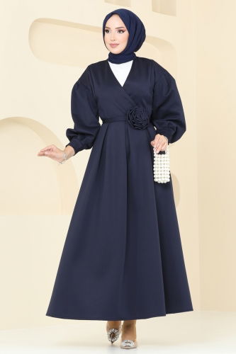 moda selvim Dress 6147BSK463 Navy Blue - Thumbnail