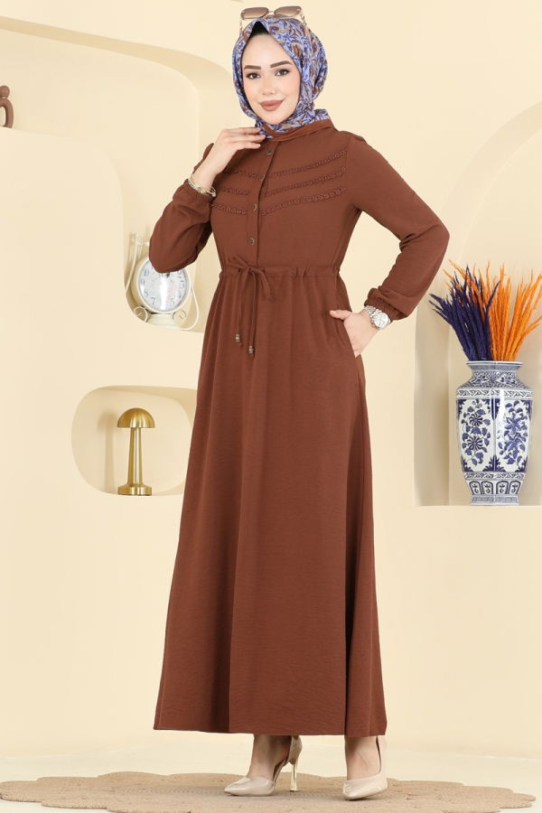 Modaselvim Dress Dress 6147ORG1169 Brown