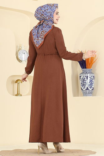 moda selvim Dress 6147ORG1169 Brown - Thumbnail
