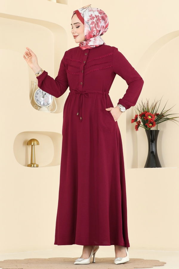 Modaselvim Dress Dress 6147ORG1169 Burgundy