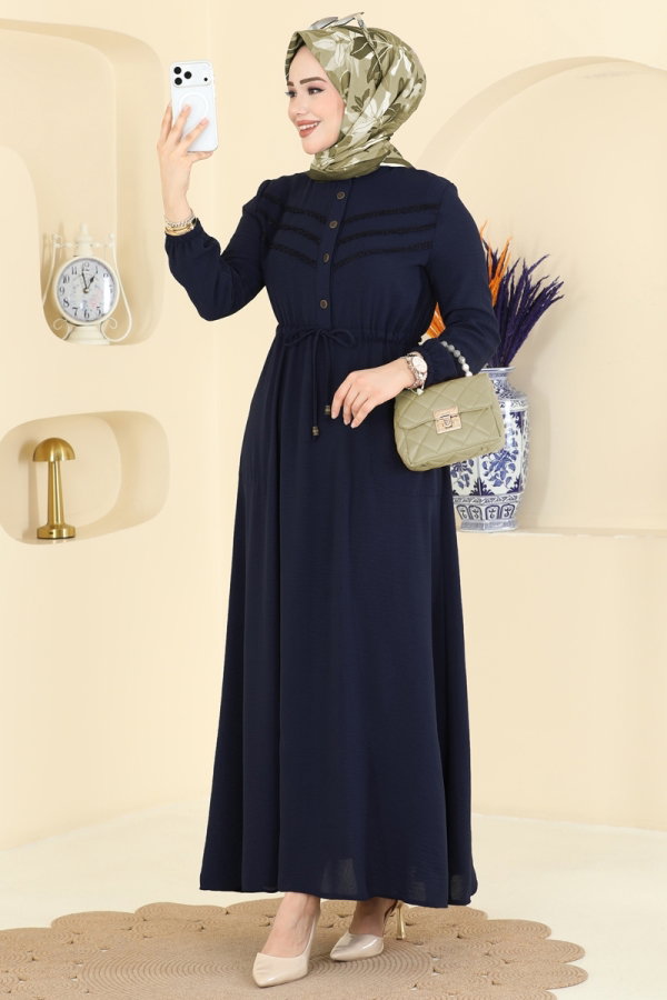 Modaselvim Dress Dress 6147ORG1169 Dark Navy Blue