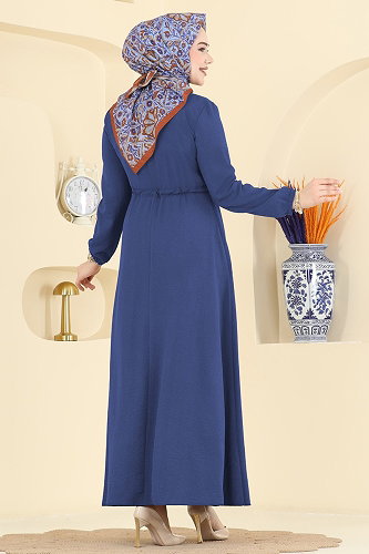 moda selvim الفستان ازرق 6147ORG1169 - Thumbnail