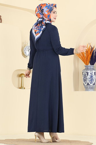 moda selvim Dress 6147ORG1169 Navy Blue - Thumbnail
