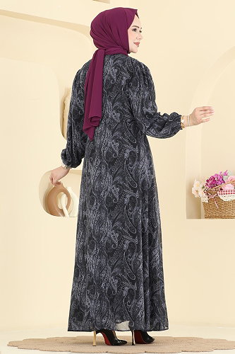 moda selvim Dress 6152ORG1169 Black - Thumbnail