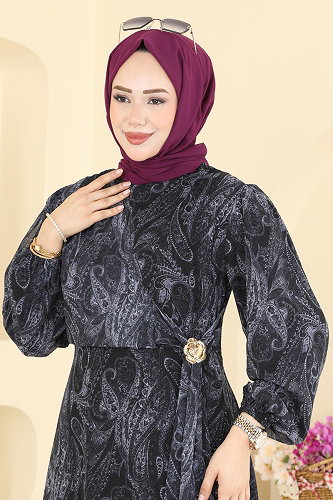 moda selvim الفستان أسود 6152ORG1169 - Thumbnail