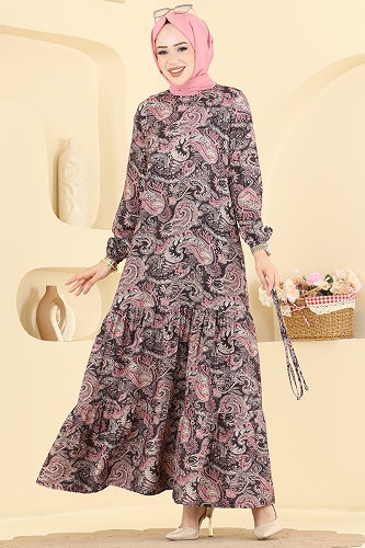 moda selvim Dress 6154ORG1169 Damson - Thumbnail