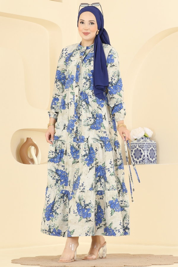 Modaselvim Dress Dress 6156ORG1169 Indigo
