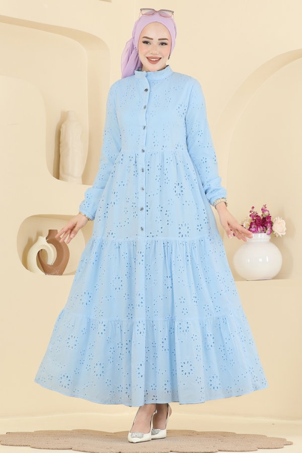 Modaselvim Dress Dress 6162ORG1169 Baby Blue