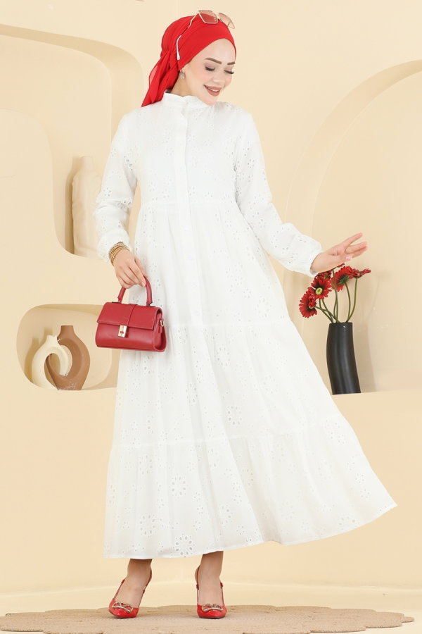 Modaselvim Dress Dress 6162ORG1169 Ecru