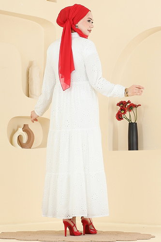 moda selvim الفستان سكري 6162ORG1169 - Thumbnail
