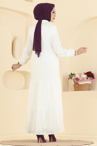moda selvim الفستان سكري 6163ORG1169 - Thumbnail