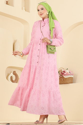 moda selvim الفستان زهر 6163ORG1169 - Thumbnail