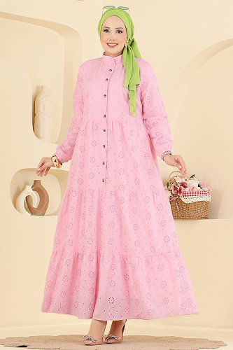 moda selvim الفستان زهر 6163ORG1169 - Thumbnail