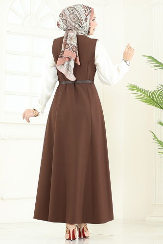 moda selvim DRESS 6208BSK463 Light Brown - Thumbnail