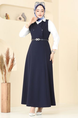 moda selvim DRESS 6208BSK463 Navy Blue - Thumbnail