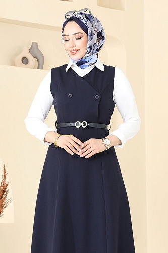 moda selvim DRESS 6208BSK463 Navy Blue - Thumbnail