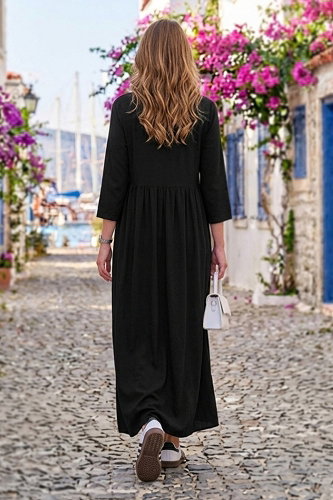 moda selvim Dress 62100JNT1202 Black - Thumbnail