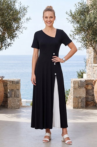 moda selvim الفستان أسود 62338JNT1202 - Thumbnail