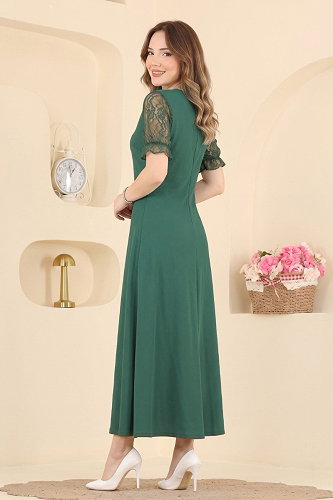 moda selvim Dress 62359JNT1202 Emerald - Thumbnail