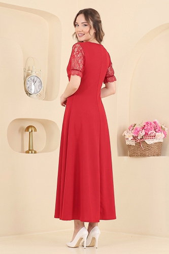 moda selvim الفستان احمر 62359JNT1202 - Thumbnail