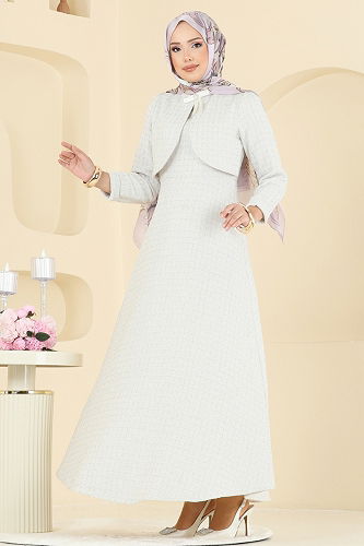 moda selvim الفستان بيج 6251BSK463 - Thumbnail