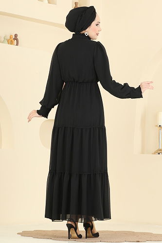 moda selvim Dress 6268BSK463 Black - Thumbnail