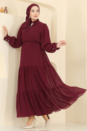 B.İ.S.S.K. - Dress 6268BSK463 Burgundy