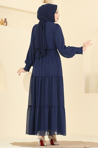 moda selvim الفستان كحلي 6268BSK463 - Thumbnail