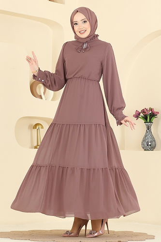 moda selvim Dress 6268BSK463 Powder Vision - Thumbnail