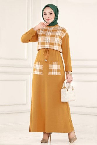 M.T. - Dress 640MT581 Mustard