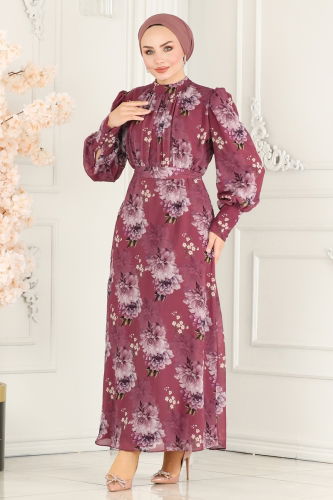 moda selvim Dress 6558YG95 Dark Rose Dusky - Thumbnail