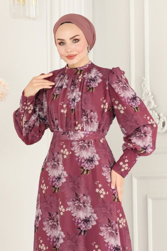 moda selvim Dress 6558YG95 Dark Rose Dusky - Thumbnail