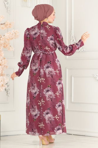 moda selvim Dress 6558YG95 Dark Rose Dusky - Thumbnail