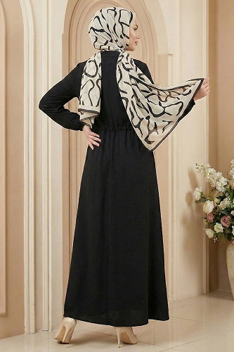moda selvim Dress 6772ORG973-M Black - Thumbnail