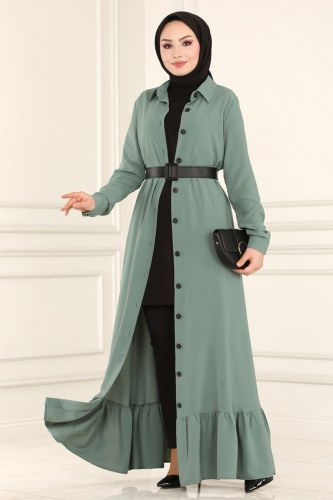 moda selvim Dress 6802S324 Mint - Thumbnail