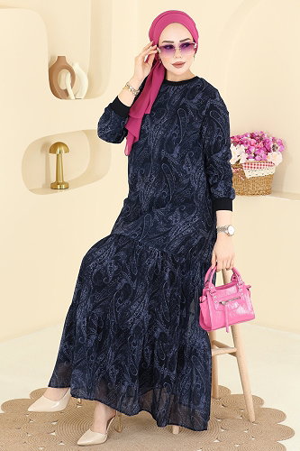 moda selvim Dress 6803ORG1169 Anthracite - Thumbnail