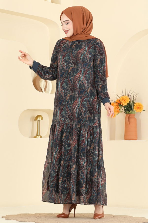 Modaselvim Dress Dress 6803ORG1169 Petroleum