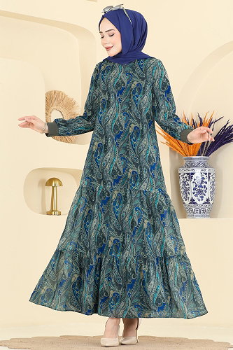 moda selvim الفستان بيج 6803ORG1169 - Thumbnail