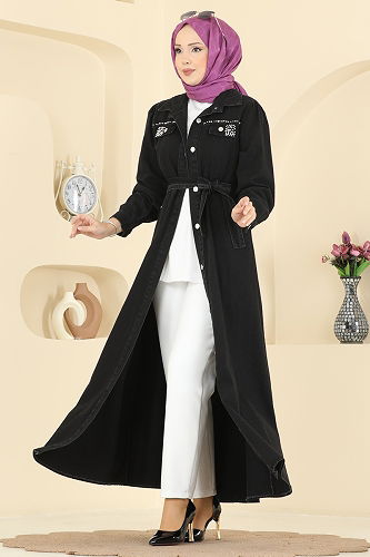 moda selvim Dress 6804ORG1169 Black - Thumbnail