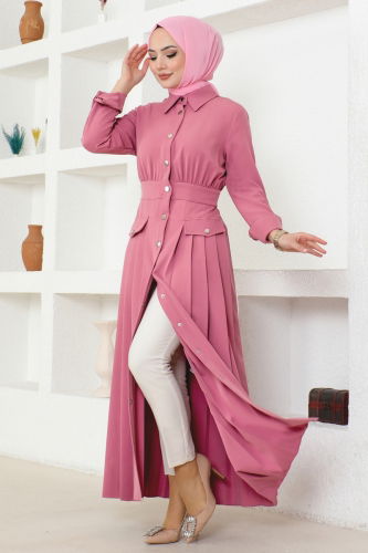 moda selvim Dress 6866MDH809 Rose Dried - Thumbnail