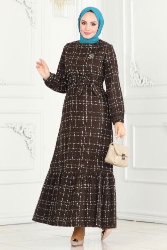 S.V.L. - Dress 6894S324 Brown